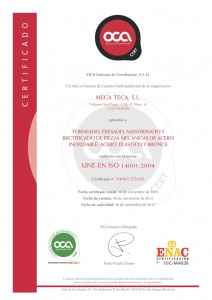 Certificado Meca Teca 14001